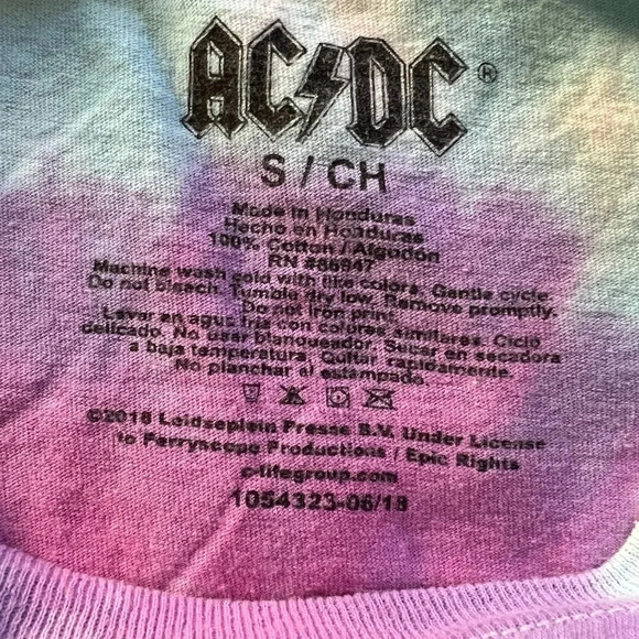 ACDC High Voltage tye dye cropped top size S. - Picture 5 of 5